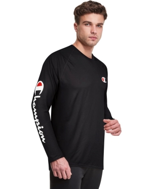 Champion Baselayer Crew T-shirt Herr Svarta | 5386201-UX