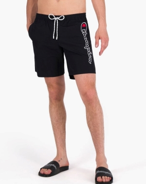 Champion Board Vertical Script Logo Shorts Herr Svarta | 9301542-SI