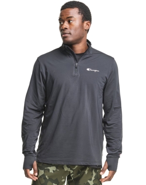 Champion City Sport 1/4 Zip Script Logo Tröjor Herr Svarta | 8741520-YQ