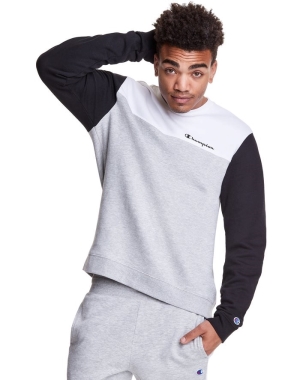 Champion Colorblock Fleece Crew Tröjor Herr Grå | 8069451-IV