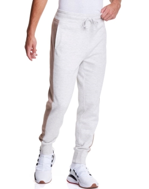 Champion Colorblock Stripe Fleece Sweatpants Herr Vita | 1409675-DC