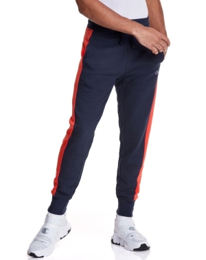 Champion Colorblock Stripe Fleece Sweatpants Herr Marinblå Orange | 5346012-XT