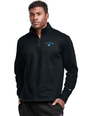 Champion Game Day 1/4 Zip Block Arch Logo Tröjor Herr Svarta | 3267594-HZ