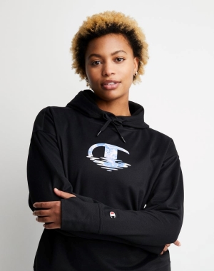 Champion Game Day Ripple Effect Hoodie Dam Svarta | 3026478-PR