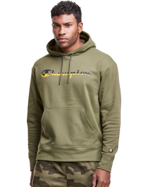 Champion Game Day Script Logo Hoodie Herr Olivgröna | 5487260-QI