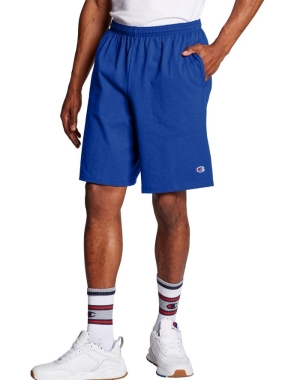 Champion Klassiska Bomull Jersey Shorts Herr Blå | 1846057-VI