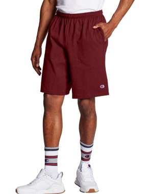 Champion Klassiska Bomull Jersey Shorts Herr Mörkröda | 7628145-KO