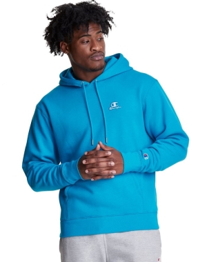 Champion Klassiska Fleece Embroidered Applique Logo Hoodie Herr Blå | 0498125-QK