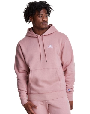 Champion Klassiska Fleece Embroidered Applique Logo Hoodie Herr Beige | 3601954-ZA