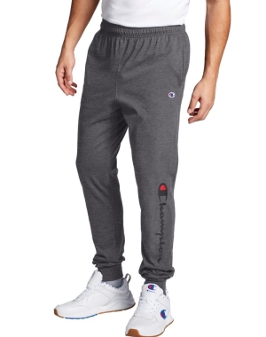 Champion Klassiska Jersey Script Logo Sweatpants Herr Mörkgrå | 1347620-JL