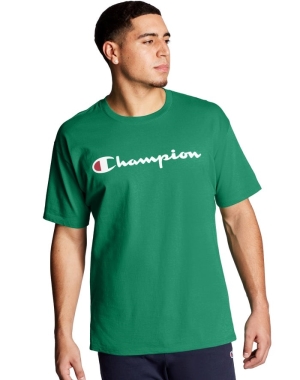 Champion Klassiska Jersey Script Logo T-shirt Herr Gröna | 1573860-ZU