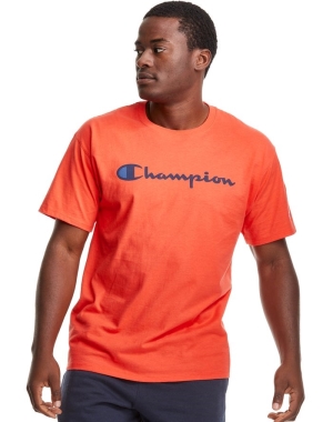 Champion Klassiska Jersey Script Logo T-shirt Herr Orange | 5107982-JF