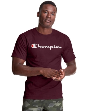 Champion Klassiska Jersey Script Logo T-shirt Herr Mörkröda | 8124570-EL