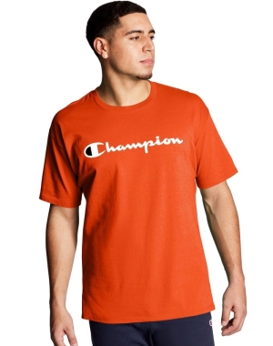 Champion Klassiska Jersey Script Logo T-shirt Herr Orange | 9120467-KR