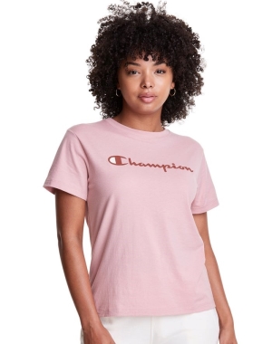 Champion Klassiska T-shirt Dam Beige | 6947503-SE