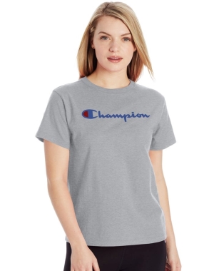 Champion Klassiska T-shirt Dam Grå | 5308726-AS