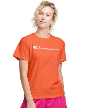 Champion Klassiska T-shirt Dam Orange | 5102467-HZ