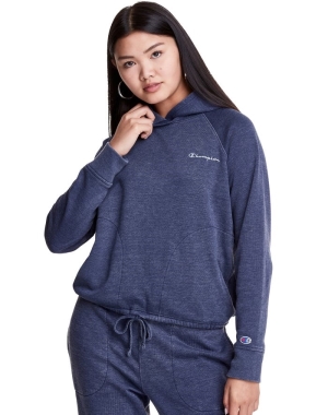 Champion Lounge Cinch Bottom Hoodie Dam Marinblå | 1520786-WL