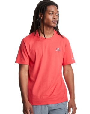 Champion Lätta C Logo Applique T-shirt Herr Röda | 1820763-CE