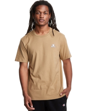 Champion Lätta C Logo Applique T-shirt Herr Khaki | 8132674-CS