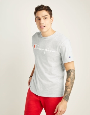 Champion Lätta Script Logo T-shirt Herr Grå | 2863951-SG