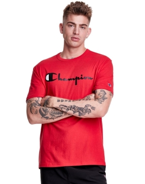 Champion Lätta Script Logo T-shirt Herr Röda | 3146082-AF