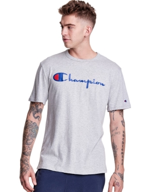 Champion Lätta Script Logo T-shirt Herr Grå | 5912806-BS