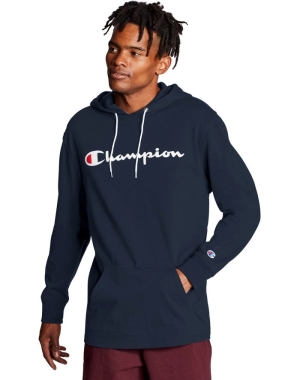 Champion Middleweight Hoodie Herr Marinblå | 3815746-RB