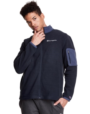 Champion Polar Fleece Full Zip Sweatpants Herr Marinblå | 9761482-ZT