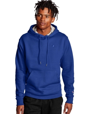 Champion Powerblend Fleece C Logo Hoodie Herr Blå | 0123649-VZ