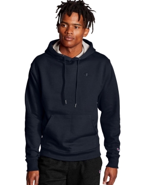 Champion Powerblend Fleece C Logo Hoodie Herr Marinblå | 5729386-AO