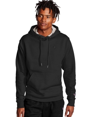 Champion Powerblend Fleece C Logo Hoodie Herr Svarta | 7123084-KC