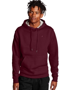 Champion Powerblend Fleece C Logo Hoodie Herr Mörkröda | 9106427-KT