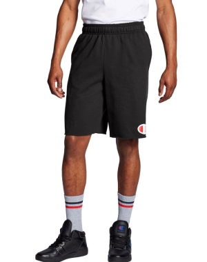 Champion Powerblend Fleece C Logo Shorts Herr Svarta | 1764392-FI