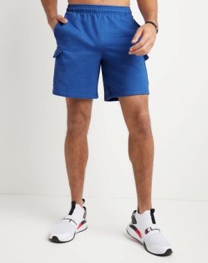 Champion Powerblend Fleece Cargo Shorts Herr Blå | 3054627-XE