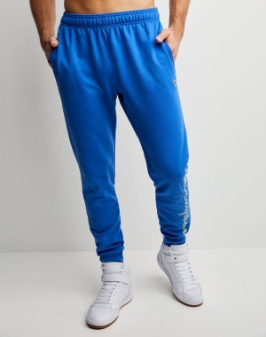 Champion Powerblend Fleece Chasing Waves Sweatpants Herr Blå | 7249153-MJ