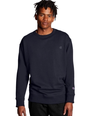 Champion Powerblend Fleece Crew C Logo Tröjor Herr Marinblå | 5183964-ST