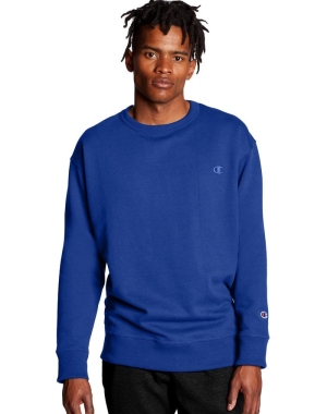 Champion Powerblend Fleece Crew C Logo Tröjor Herr Blå | 7132069-WO