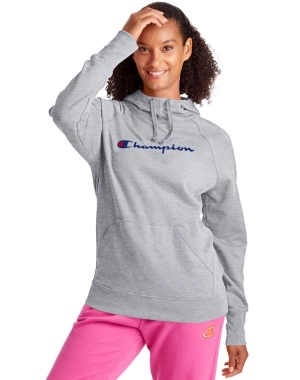 Champion Powerblend Fleece Script Logo Jacka Dam Grå | 6527341-FK