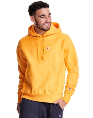 Champion Reverse Weave C Logo Hoodie Herr Gula | 3189640-XW