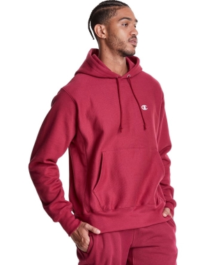 Champion Reverse Weave C Logo Hoodie Herr Röda | 7384529-VZ