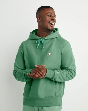 Champion Reverse Weave C Logo Hoodie Herr Gröna | 9580173-PV