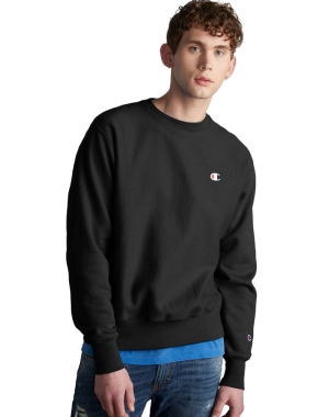 Champion Reverse Weave Crew Tröjor Herr Svarta | 6547928-BR