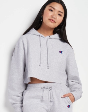 Champion Reverse Weave Cropped Cut-Off C Logo Sweatpants Dam Grå | 8703415-WN