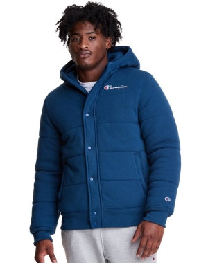 Champion Reverse Weave Puffer Sweatpants Herr Blå | 2531687-BO