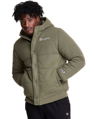 Champion Reverse Weave Puffer Sweatpants Herr Olivgröna | 2938047-UM