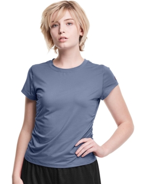 Champion Soft Touch Ruched Side T-shirt Dam Blå | 4317280-XC