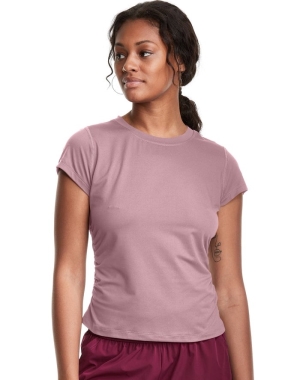 Champion Soft Touch Ruched Side T-shirt Dam Beige | 8957230-RP