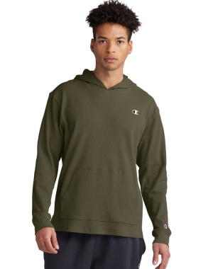 Champion Waffle Hoodie Herr Olivgröna | 8421357-BM