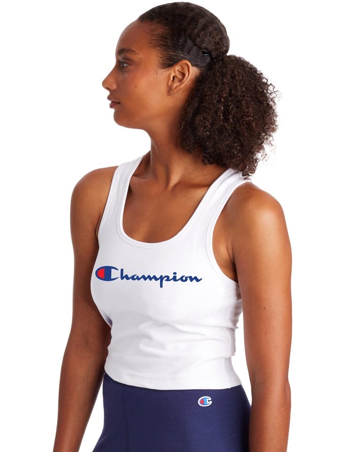 Champion Authentic Crop Script Logo T-shirt Dam Vita | 1956843-NC